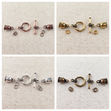 Load image into Gallery viewer, 6mm TierraCast Endcap Set with Beaded Toggle Clasp