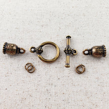 Load image into Gallery viewer, 6mm TierraCast Endcap Set with Beaded Toggle Clasp