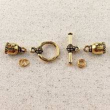 Load image into Gallery viewer, 6mm TierraCast Endcap Set with Beaded Toggle Clasp