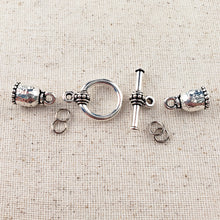 Load image into Gallery viewer, 6mm TierraCast Endcap Set with Beaded Toggle Clasp