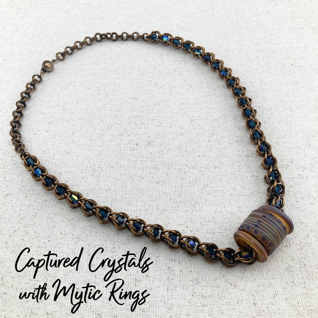 Captured Crystals Necklace with Mystic Rings