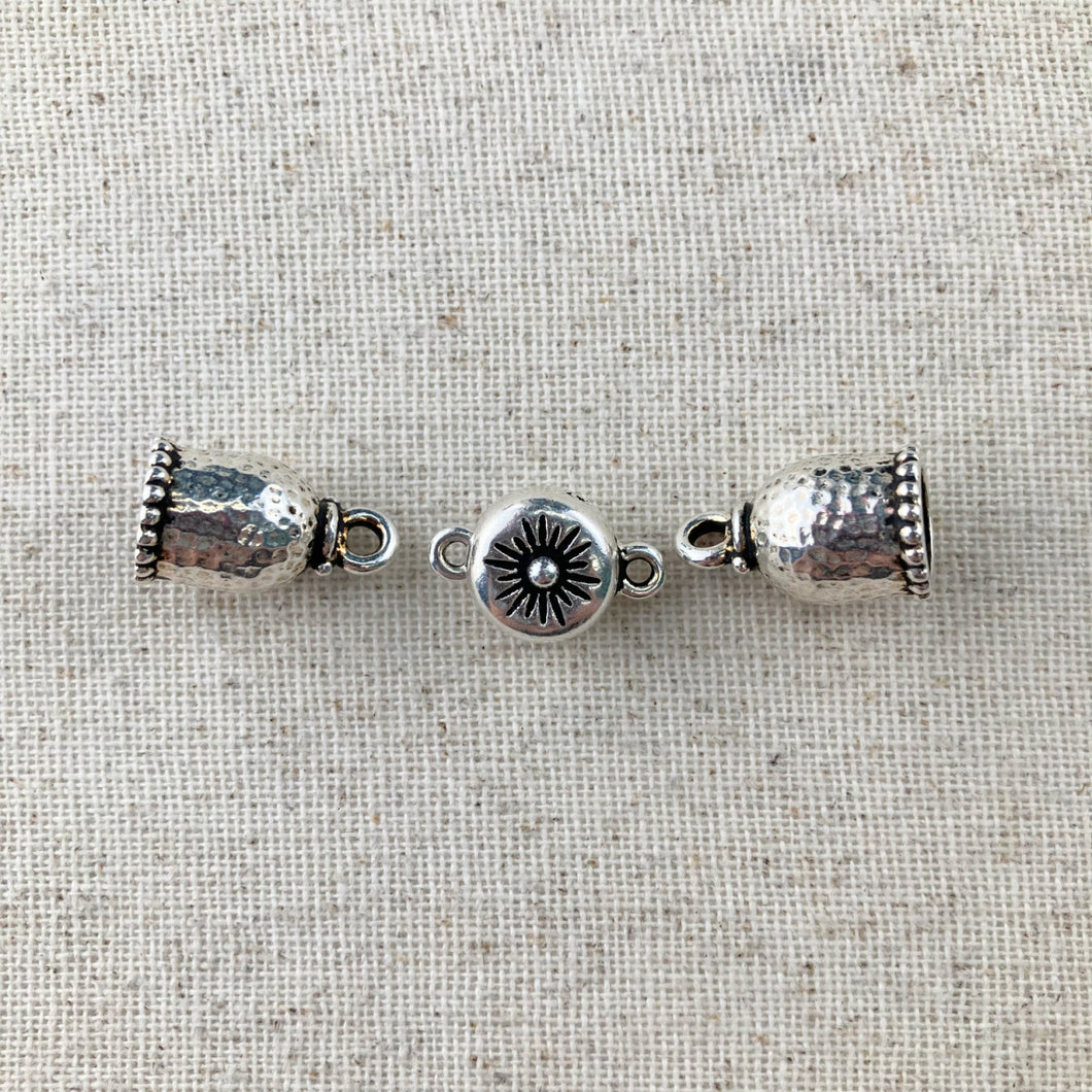 8mm TierraCast Endcap Set with Starburst Magnetic Clasp