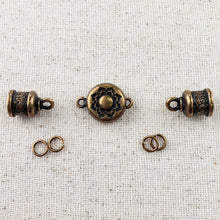 Load image into Gallery viewer, 6mm TierraCast Temple Endcap Set with Lotus Magnetic Clasp
