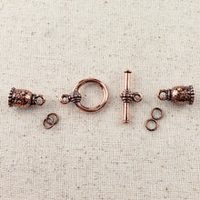 Load image into Gallery viewer, 6mm TierraCast Endcap Set with Beaded Toggle Clasp
