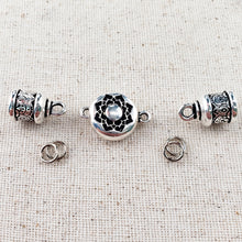 Load image into Gallery viewer, 6mm TierraCast Temple Endcap Set with Lotus Magnetic Clasp
